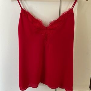 Red lace camisole top